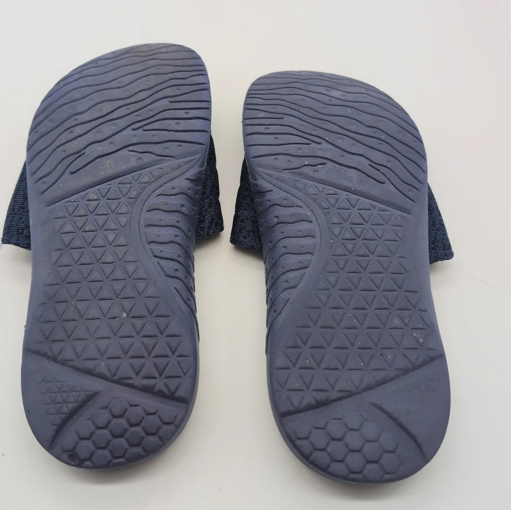 Oncai Sz 40 / 7.5 Navy Blue Slide Sandals with Knit Strap